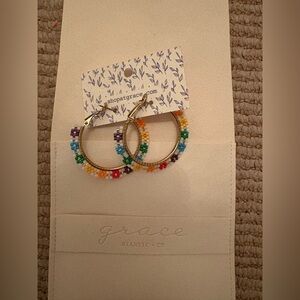 Grace Multicolored Beaded Hoop Earrings